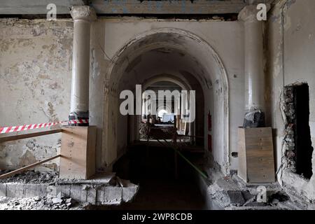 Prague, République tchèque. 06 mars 2024. Visite du site à l'occasion du deuxième anniversaire du début de la reconstruction du Palais industriel sur le parc des expositions de Prague, le 6 mars 2024. Crédit : Katerina Sulova/CTK photo/Alamy Live News Banque D'Images