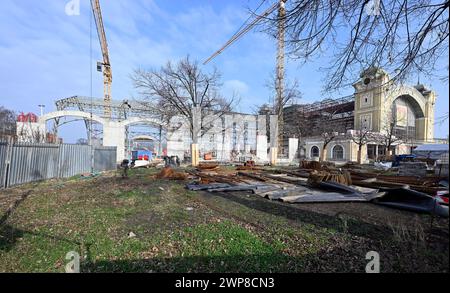 Prague, République tchèque. 06 mars 2024. Visite du site à l'occasion du deuxième anniversaire du début de la reconstruction du Palais industriel sur le parc des expositions de Prague, le 6 mars 2024. Crédit : Katerina Sulova/CTK photo/Alamy Live News Banque D'Images