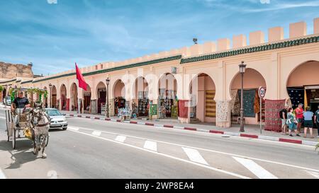 La charmante architecture historique de Meknès, Maroc Banque D'Images