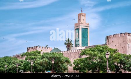 L'impressionnante Grande Mosquée de Meknès, Maroc Banque D'Images