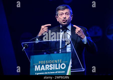 Pescara, Italie. 5 mars 2024. Maurizio Lupi pour les élections régionales des Abruzzes. Crédit : Unicode images/Alamy Live News Banque D'Images