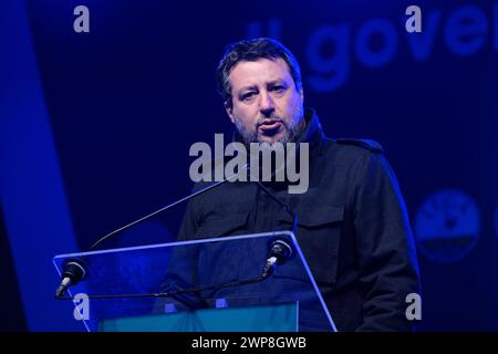 Pescara, Italie. 5 mars 2024. Matteo Salvini pour les élections régionales des Abruzzes. Crédit : Unicode images/Alamy Live News Banque D'Images