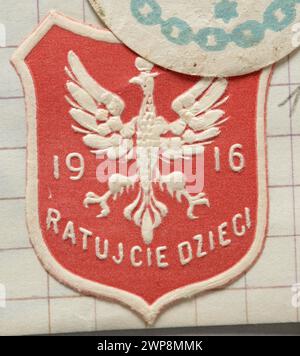 Un timbre-question représentant l'emblème polonais et le texte : 1916 Save Children ; 1916 (1916-00-00-1916-00-00); Banque D'Images