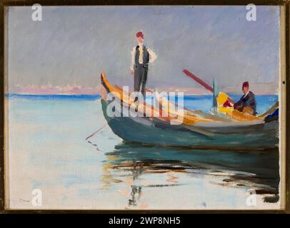 Cette peinture de 1893 de Jan Cie ski montre des vêtements en mer lors de ses voyages à Constantinople, exécutés dans le style jeune Pologne, avec une provenance enregistrée par partage plus et les collections d'art d'État de Varsovie. Banque D'Images
