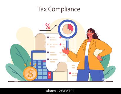 Optimisation fiscale. Efficacité financière, budgétisation et idée d'économie. Déduction et remboursement des taxes. Illustration vectorielle plate Illustration de Vecteur