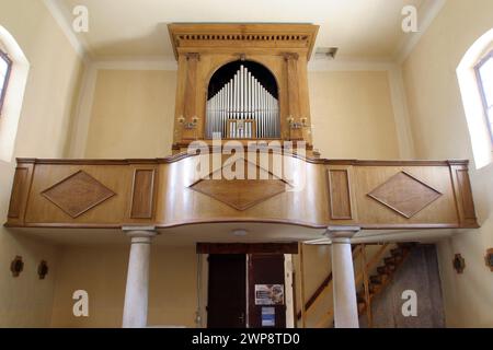 Orgue dans l'église paroissiale Saint Sylvester Pope à Kanfanar, Croatie Banque D'Images