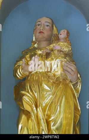 Statue de la Vierge Marie avec bébé Jésus à la chapelle notre-Dame à Dubovec, Croatie Banque D'Images