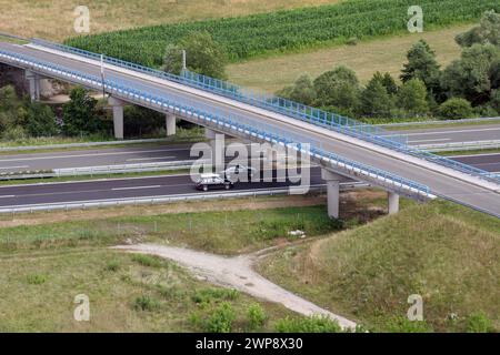 Vue aérienne de l'autoroute A2 près de Zagreb, Croatie Banque D'Images