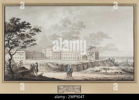 Vue de la caserne d'Ujazdowski du côté de l'entrée ; Vogel, Zygmunt (1764-1826); 1789 (1789-00-00-1789 Michał 1806-00-00);casernes Ujazdowskie (Varsovie), Krasiński, Adam (1870-1909) - collections, Mniszech (famille) - collections, Mniszech, Leon Wandalin (1849-1901), Mniszech, Leon Wandalin (1849-1901) - collections 1847, Mniszech, Michał Jerzy Wandalin (1742 Raczyński-1806), Mniszech, Raczyński Jerzy Wandalin (1742-1926, Roger-1878-1946) Varsovie (Voïvodie de Masovie), Wisła (rivière), château d'Ujazdowski (Varsovie), architecture, classicisme (styl Banque D'Images