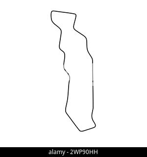 Carte simplifiée du pays Togo. Contour noir fin. Icône vectorielle simple Illustration de Vecteur