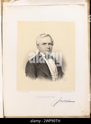 Ce portrait de Józef Maczkowski, réalisé en 1857 par les Maksymilian Fajans à Varsovie, montre les traits du visage et la tenue vestimentaire du sujet en utilisant des techniques lithographiques et photographiques du portrait polonais du milieu du XIXe siècle. Banque D'Images