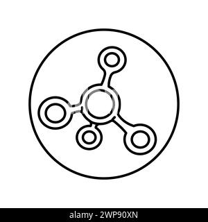 Icône de ligne de couleur de molécules. Micro-organismes microbes, bactéries. Elément isolé par vecteur. Contour modifiable. Illustration de Vecteur