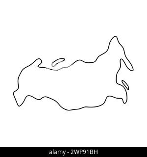 Carte simplifiée du pays de Russie. Contour noir fin. Icône vectorielle simple Illustration de Vecteur