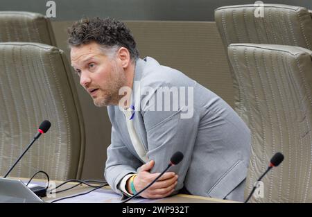 Bruxelles, Belgique. 06 mars 2024. Orry Van de Wauwer de CD&V photographié lors d'une session plénière du Parlement flamand à Bruxelles, mercredi 06 mars 2024. BELGA PHOTO BENOIT DOPPAGNE crédit : Belga News Agency/Alamy Live News Banque D'Images