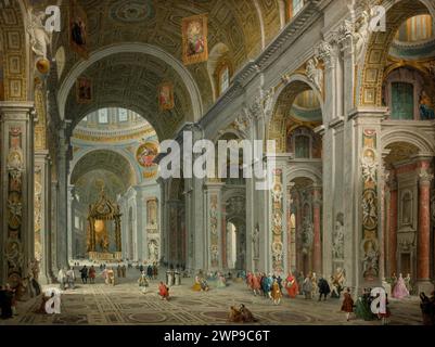 Intérieur de la Rome Saint-Pierre, peinture à l'huile de l'artiste italien Giovanni Paolo Panini, date : après 1754 Banque D'Images