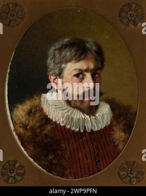 Autoportrait d'Edmund Perle, 1890, représentant un costume du XVIIe siècle, qui fait partie de la collection de la Society of encouragement of Fine Arts à Varsovie. Banque D'Images