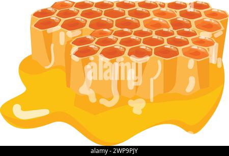 Cire d'abeille avec vecteur de dessin animé d'icône de peigne de miel. Nutrition biologique Illustration de Vecteur