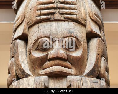 Totem Haida, de Colombie-Britannique, Canada. Banque D'Images