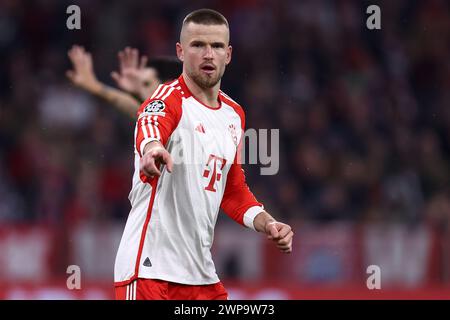 Munchen, Allemagne. 05 mars 2024. Eric Dier du FC Bayern Munich fait des gestes lors de la deuxième manche de l'UEFA Champions League de 16 matchs entre le FC Bayern Munchen et le SS Lazio à l'Allianz Arena le 5 mars 2024 à Munchen, Allemagne . Crédit : Marco Canoniero/Alamy Live News Banque D'Images