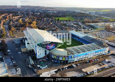 Leeds, Royaume-Uni. 5 mars 2024. Vue aérienne d'Elland Road devant le Sky Bet Championship match à Elland Road, Leeds. Le crédit photo devrait se lire : Gary Oakley/Sportimage crédit : Sportimage Ltd/Alamy Live News Banque D'Images