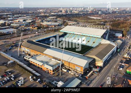 Leeds, Royaume-Uni. 5 mars 2024. Vue aérienne d'Elland Road devant le Sky Bet Championship match à Elland Road, Leeds. Le crédit photo devrait se lire : Gary Oakley/Sportimage crédit : Sportimage Ltd/Alamy Live News Banque D'Images