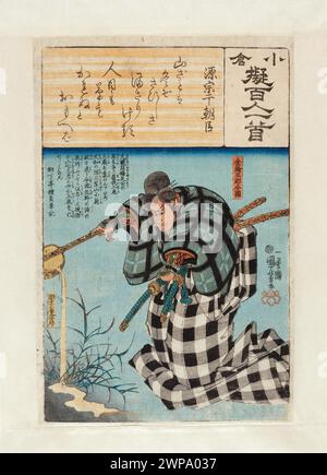 Kanesuke Gorô Imakuni avec un poème Minamoto No Muneyuki Asona, no 28 de la série 'imitation de la collection Ogura - un poème d'une centaine de poètes' (Ogura Nazora Hyakunin Isshu)Dembiński, Stanisław (1891-1940)-collection, minamoto-no mineyuki, planches décoratives selon l'anthologie d'une centaine de poètes, cycle, cadeau (provenance), oban, poésie, art japonais Banque D'Images