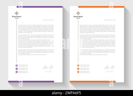 Modern Creative & Clean Business style bundle en-tête de votre conception de projet d'entreprise. Permet d'imprimer. papier à en-tête d'entreprise moderne dans un design abstrait Illustration de Vecteur
