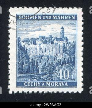 TCHÉCOSLOVAQUIE - VERS 1936 : timbre imprimé par la Tchécoslovaquie, montre Château à Zvikov, vers 1936 Banque D'Images