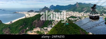 Vue de Rio de Janeiro depuis le sommet de la montagne du pain de sucre, Rio de Janeiro, Brésil. Banque D'Images