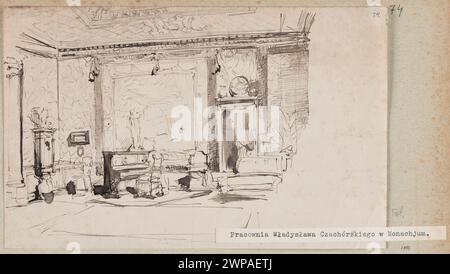 Władysław Czachórski studio à Munich ; Czachórski, Władysław (1850-1911) ; avant 1911 (1869-00-00-1911-00-00) ; Czachórski, Munich (Allemagne), Władysław (1850-1911), ateliers d'artistes, études de peintures, croquis, intérieurs, intérieurs du studio, achat (provenance) Banque D'Images