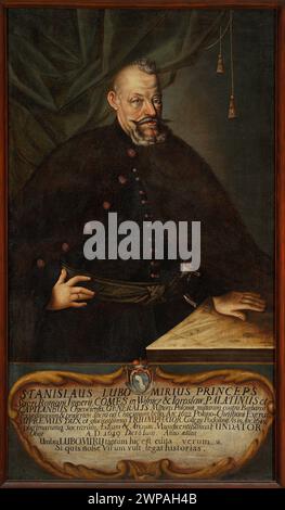 Portrait de Stanis Wisz Lubomirski (1583-1649) ; après 1647 (1647-00-00-1650-00-00) ; Lubomirski, Stanisław (1583-1649), Delie, cartouches, rideaux, maréchaux, ceintures, portraits d'hommes, portraits représentatifs, portraits à l'intérieur, portraits avec inscription, tableaux, nobles, voïvodes, śreniawa (armoiries), Żupany Banque D'Images