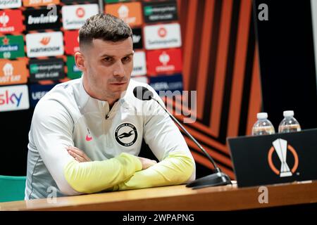 Rome, Italie. 06 mars 2024. Pascal Gross de Brighton & Hove Albion lors de la manche 2023/24 de l'UEFA Europa League de 16 entraînements de jambe et conférence de presse au Stadio Olimpico, le 6 mars 2024, à Rome, Italie. Crédit : Giuseppe Maffia/Alamy Live News Banque D'Images