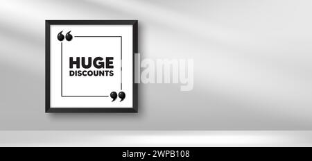 Étiquette de réductions énormes. Affiche de prix d'offre spéciale. Bannière pour cadre photo. Vecteur Illustration de Vecteur
