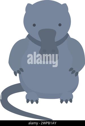 Vecteur de dessin animé d'icône de desman animal. Taupe nature grande. Zoologie naturelle Illustration de Vecteur