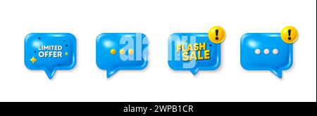 Symbole d'offre limitée. Affiche promotionnelle spéciale. Offrez des icônes 3D de bulle de discours. Vecteur Illustration de Vecteur
