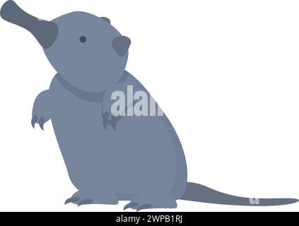Vecteur de dessin animé Big Desman Beast Icon. Mammifère animal. Zoologie éducative Illustration de Vecteur