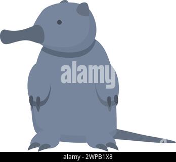 Vecteur de dessin animé d'icône d'animal desman mole. Famille de mammifères. Zoologie naturelle Illustration de Vecteur