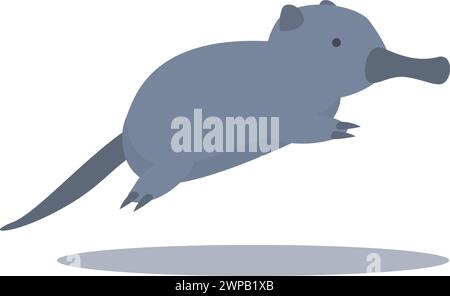 Vecteur de dessin animé d'icône desman de nature. Saut pour animaux alimentaires. Zoologie image naturelle Illustration de Vecteur