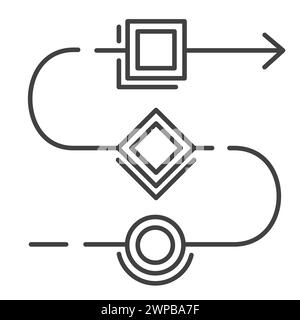 Conception efficace d'icônes vectorielles de flux de travail Illustration de Vecteur