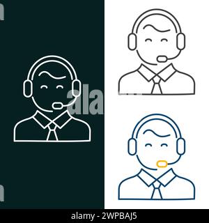 Conception d'icônes vectorielles de support client Illustration de Vecteur