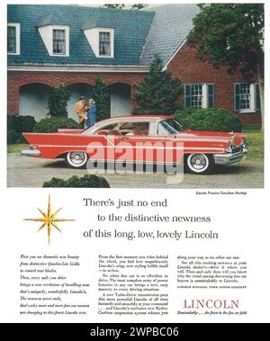 Annonce imprimée LINCOLN Premiere Red 2 portes Hardtop Fifties 1957 Banque D'Images