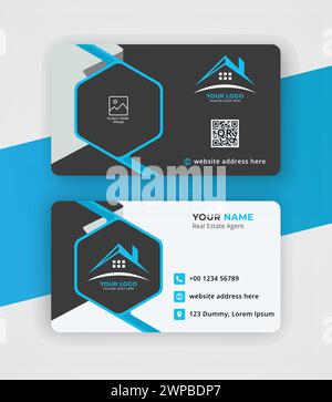 Modèle de conception de carte d'affaires moderne Illustration de Vecteur