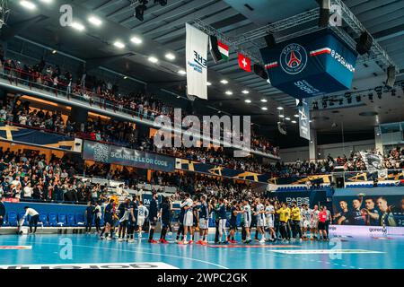 Paris, France. 06 mars 2024. Illustration lors de la Ligue des Champions de l'EHF, match de handball du Groupe A entre le Paris Saint-Germain et OTP Bank - Pick Szeged le 6 mars 2024 au stade Pierre de Coubertin à Paris, France - photo Alexandre Martins/DPPI crédit : DPPI Media/Alamy Live News Banque D'Images