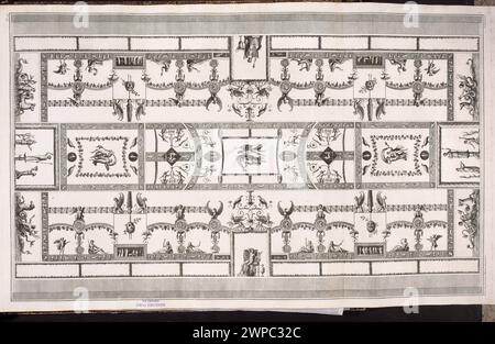 Vestigia delle terme di Tito. Décoration de la chambre 15 ; Carlone, Marco (1742-1796), Smuglewicz, Franciszek (1745-1807), Brenna, Vincenzo (1741-1820), Manna, Pietro (17 ..- 18 ..) ; après 1776 (2ème édition de noir et blanc) (1776-00-00-1801-00-00);Rome, SAS-Zubrzycki Jan, collection, Vestigia delle terme di Tito, 1776, illustration, archéologie, antiquité, achat (provenance) Banque D'Images