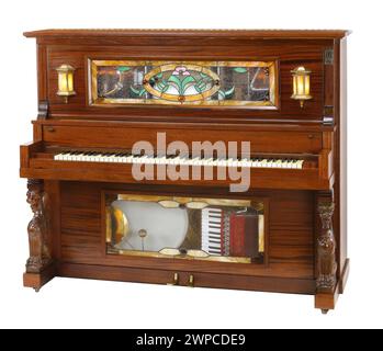 Piano joueur un piano vintage groupe homme avec chemin de clipping. Banque D'Images