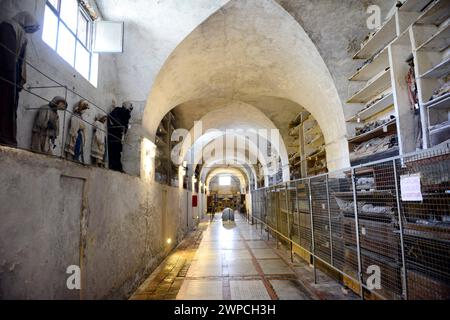 Cadavres momifiés dans les catacombes capucines de Palerme, Italie. Banque D'Images