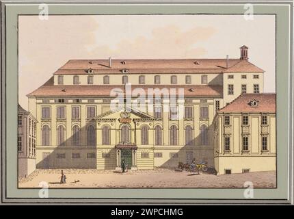 Une gravure de 1818–1823 de Tranquillo Mollo représentant l'opéra Theater an der Wien de Vienne, montrant son architecture et son contexte urbain. Banque D'Images