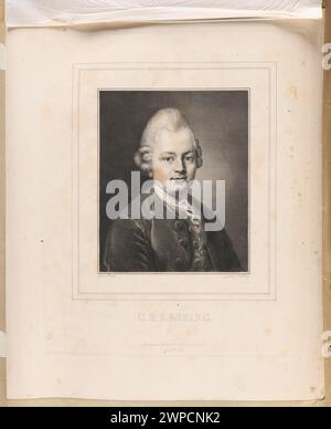Portrait de Gotthold Ephrem Lessing ; Sichling, Lazarus Gottlieb (1812-1863), Graff, Anton (1736-1813), Zehl, Theodor Junior (Leipzig ; Drukarnia ; FL. CA 1870-1918), Breitkopf & Härtel (Leipzig ; éditeur ; 1818-1945) ; 1835-1850 (1835-00-00-1850-00-00); Banque D'Images