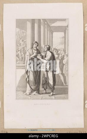Illustration d'Aristydes publiée en 1853 dans l'histoire Powszechny de César Cantu, volume II, par Samuel Orgelbrand à Varsovie, représentant une figure historique de la Grèce antique. Banque D'Images