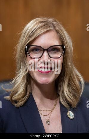 Washington, États-Unis. 06 mars 2024. Camela C. Theeler comparaît devant une Commission sénatoriale sur l'audience judiciaire pour sa nomination en attente au poste de juge de district des États-Unis pour le district du Dakota du Sud, dans le bâtiment du bureau du Sénat Dirksen à Washington, DC, USA, mercredi 6 mars, 2024. photo de Rod Lamkey/CNP/ABACAPRESS.COM crédit : Abaca Press/Alamy Live News Banque D'Images